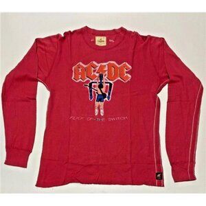 Classic ROCK Men's Trunk LTD ACDC ANGUS YOUNG Thermal Long Sleeve T-Shirt L Red